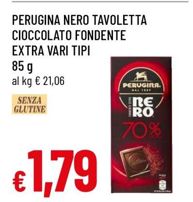 PERUGINA NERO TAVOLETTA CIOCCOLATO FONDENTE EXTRA VARI TIPI