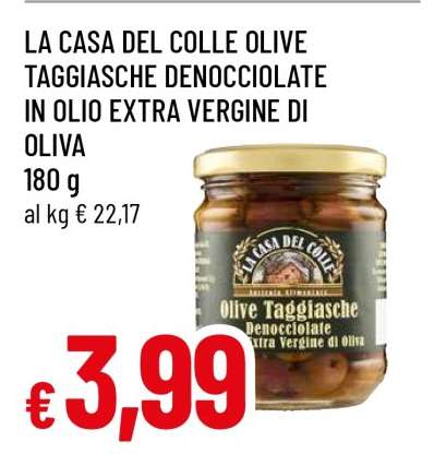 LA CASA DEL COLLE OLIVE TAGGIASCHE DENOCCIOLATE IN OLIO EXTRA VERGINE DI OLIVA
