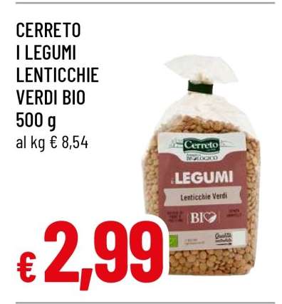 CERRETO I LEGUMI LENTICCHIE VERDI BIO
