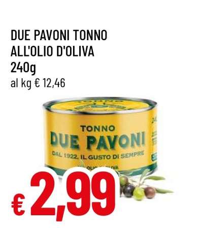 DUE PAVONI TONNO ALL'OLIO D'OLIVA