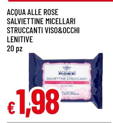 ACQUA ALLE ROSE SALVIETTINE MICELLARI STRUCCANTI VISO&OCCHI LENITIVE
