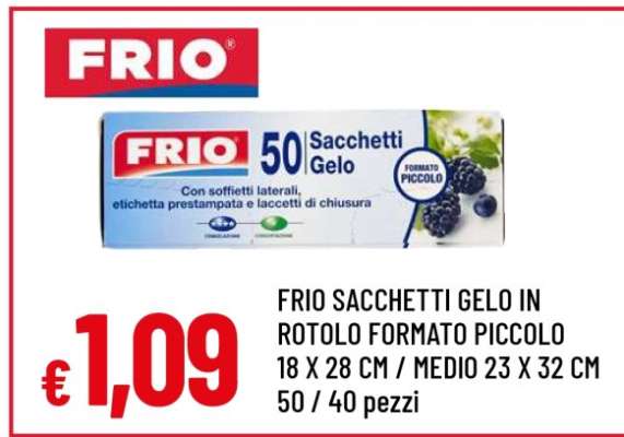 FRIO SACCHETTI GELO IN ROTOLO FORMATO PICCOLO