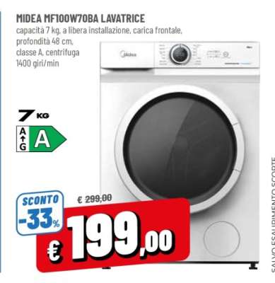 MIDEA MF100W70BA LAVATRICE