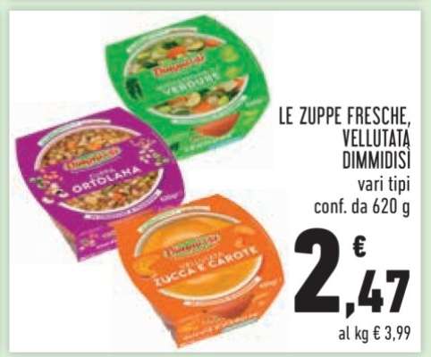 LE ZUPPE FRESCHE, VELLUTATA DIMMIDISI