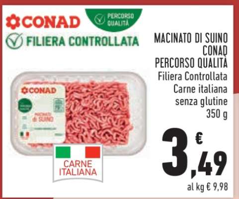 MACINATO DI SUINO CONAD PERCORSO QUALITÀ