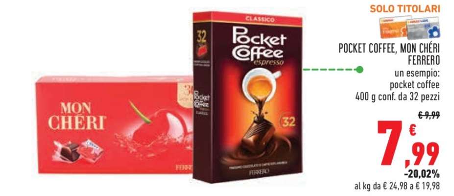 POCKET COFFEE, MON CHÉRI FERRERO