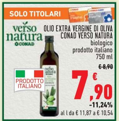 Olio Extra Vergine di Oliva Conad Verso Natura