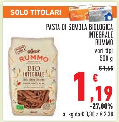 Pasta di Semola Biologica Integrale Rummo