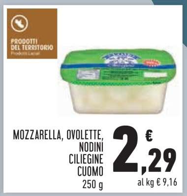 MOZZARELLA, OVOLETTE, NODINI CILIEGINE CUOMO