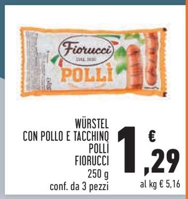Würstel con Pollo e Tacchino Polli Fiorucci