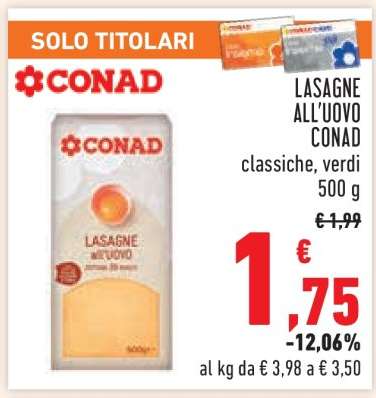 Lasagne all'uovo CONAD