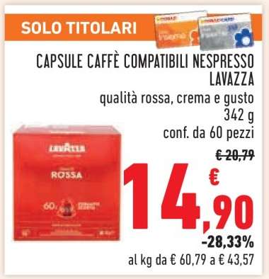 Capsule Caffè Compatibili Nespresso Lavazza
