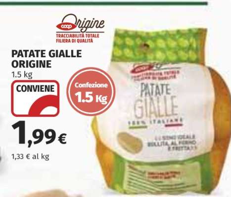 PATATE GIALLE ORIGINE