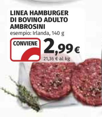Linea Hamburger di Bovino Adulto Ambrosini