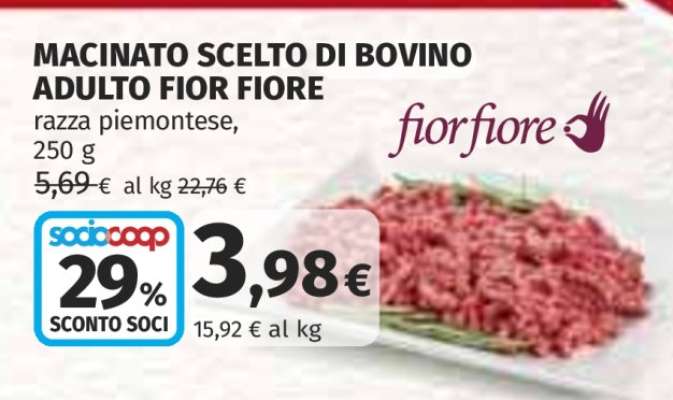 MACINATO SCELTO DI BOVINO ADULTO FIOR FIORE