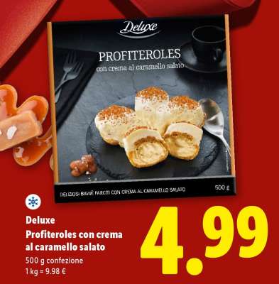 Deluxe Profiteroles con crema al caramello salato