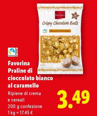 Favorina Praline di cioccolato bianco al caramello