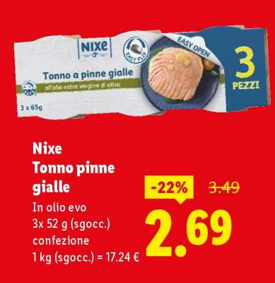 Nixe Tonno pinne gialle