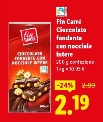 Fin Carré Cioccolato fondente con nocciole intere