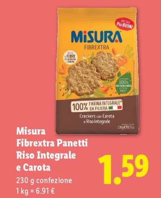 Misura Fibrextra Panetti Riso Integrale e Carota
