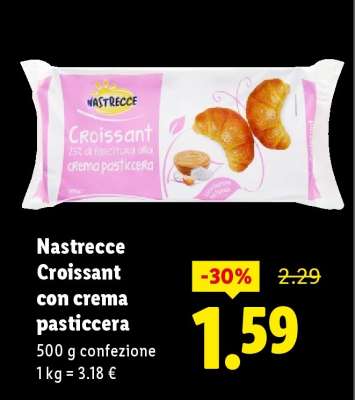 Nastrecc Croissant con crema pasticcera