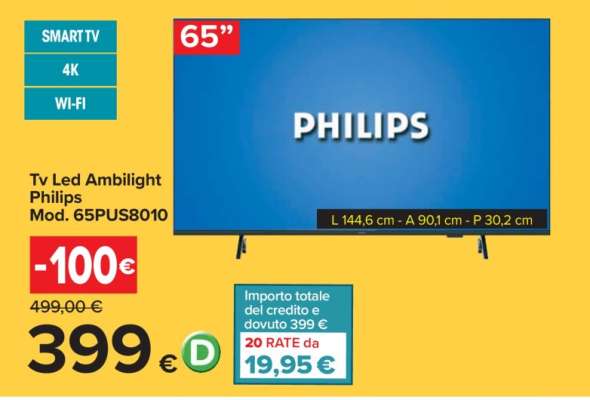 Tv Led Ambilight Philips Mod. 65PUS8010