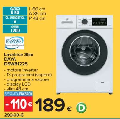 Lavatrice Slim DAYA DSW81225