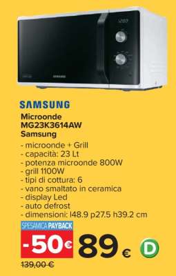 Microonde MG23K3614AW Samsung