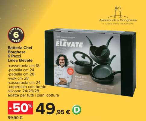 Batteria Chef Borghese 6 Pezzi Linea Elevate