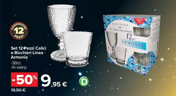 Set 12 Pezzi Calici e Bicchieri Linea Armonia
