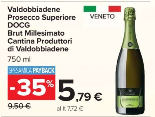 Valdobbiadene Prosecco Superiore DOCG Brut Millesimato Cantina Produttori di Valdobbiadene