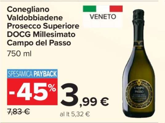 Conegliano Valdobbiadene Prosecco Superiore DOCG Millesimato Campo del Passo