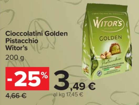 Cioccolatini Golden Pistacchio Witor’s