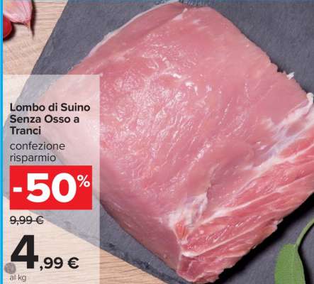 Lombo di Suino Senza Osso a Tranci