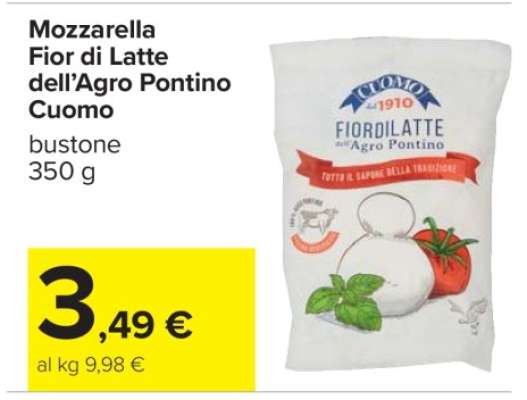 Mozzarella Fior di latte dell’Agro Pontino Cuomo