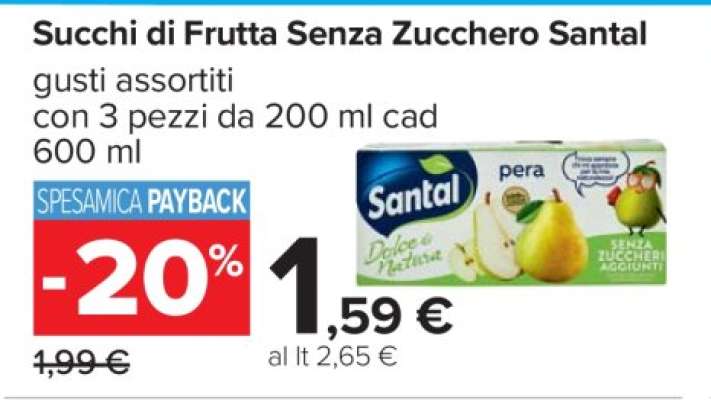 Succhi di Frutta Senza Zucchero Santal