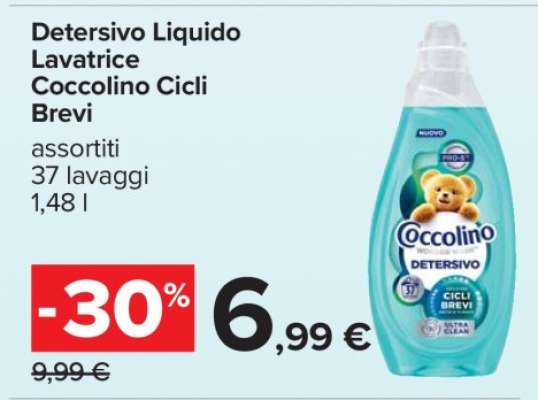 Detersivo Liquido Lavatrice Coccolino Cicli Brevi