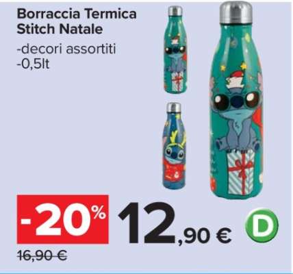 Borraccia Termica Stitch Natale