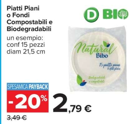 Piatti Piani o Fondi Compostabili e Biodegradabili