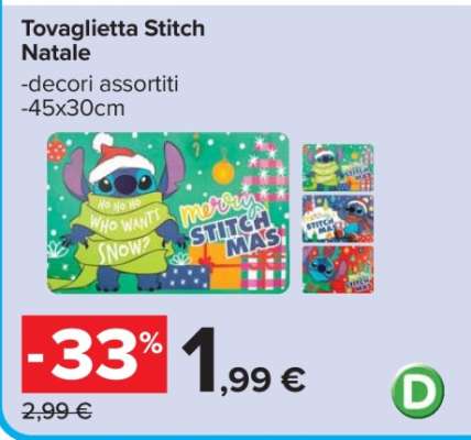 Tovaglietta Stitch Natale