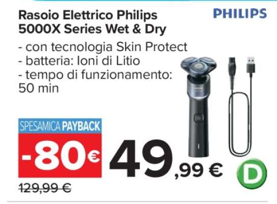 Rasoio Elettrico Philips 5000X Series Wet & Dry