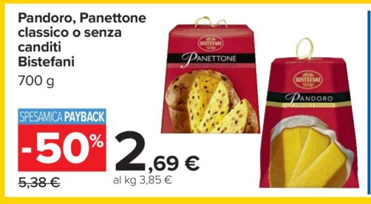 Pandoro, Panettone classico o senza canditi Bistefani