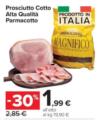 Prosciutto cotto alta qualità PARMACOTTO