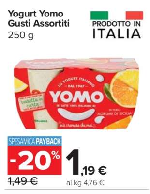 Yogurt YOMO gusti assortiti