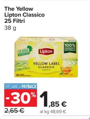 The Yellow Lipton Classico 25 Filtri