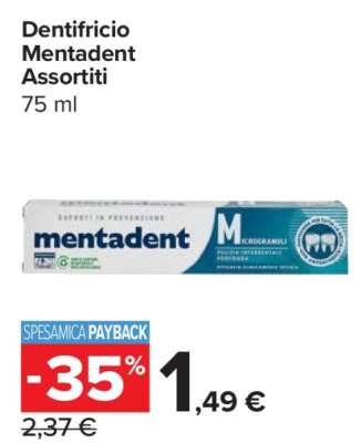 Dentifricio Mentadent Assortiti