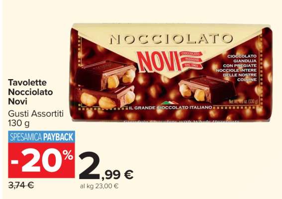 Tavolette Nocciolato Novi