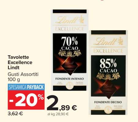 Tavolette Excellence Lindt