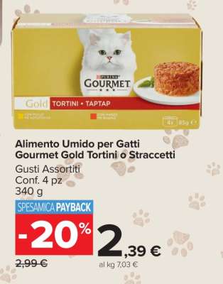 Alimento Umido per Gatti Gourmet Gold Tortini o Straccetti
