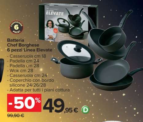 Batteria Chef Borghese 6 Pezzi Linea Elevate